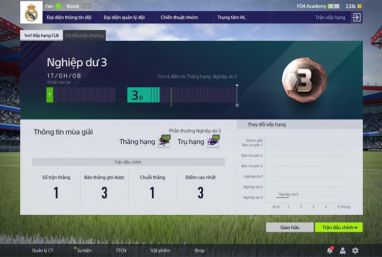 Chế độ giao hữu là cơ hội kiểm tra đối thủ